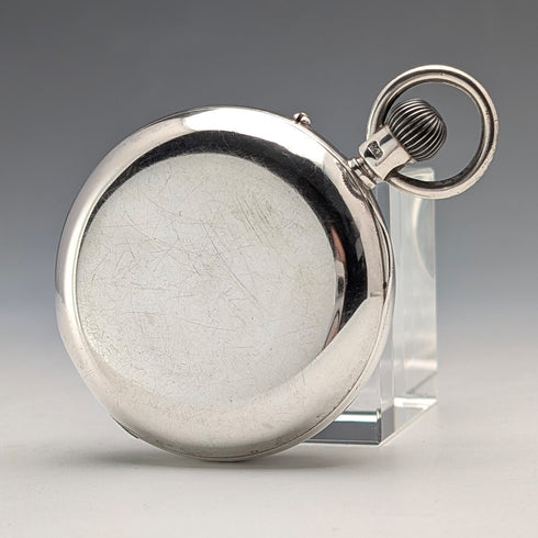 1899年英國古董J.W. Benson BANK懷錶,純銀錶殼,開面設計,走時良好