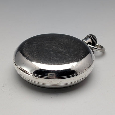 1899年英國古董J.W. Benson BANK懷錶,純銀錶殼,開面設計,走時良好