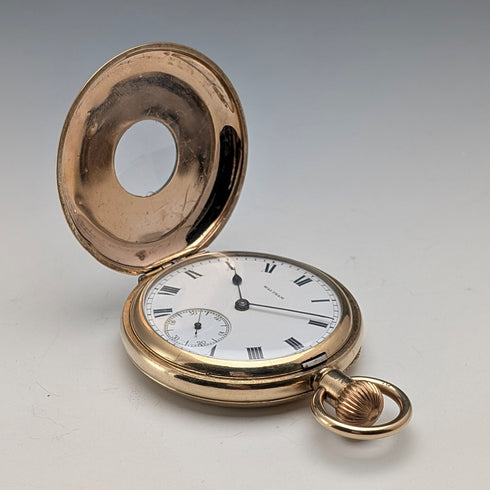 1917年左右 美國古董 Waltham 懷錶 鍍金半獵人款 已整備
