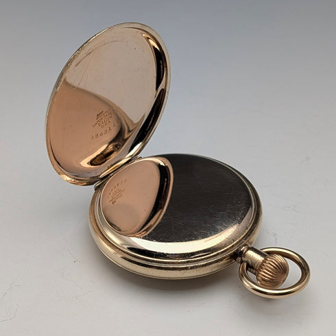 1917年左右 美國古董 Waltham 懷錶 鍍金半獵人款 已整備