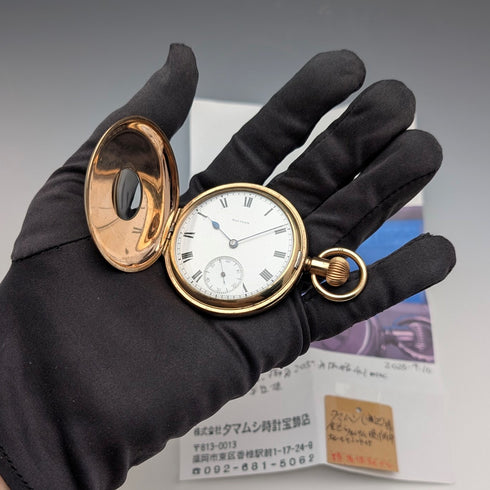 1917年左右 美國古董 Waltham 懷錶 鍍金半獵人款 已整備