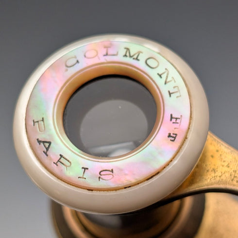 French Antique Mother-of-Pearl Opera Glasses/Binoculars with Case, Colmont FT