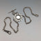 British Vintage Sterling Silver Fancy Link Double Albert Chain, 35g, Sterling Silver Medal Fob