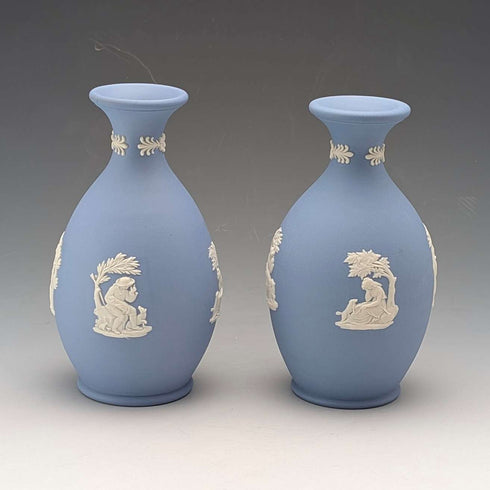 A pair of vintage Wedgwood Jasperware vases.