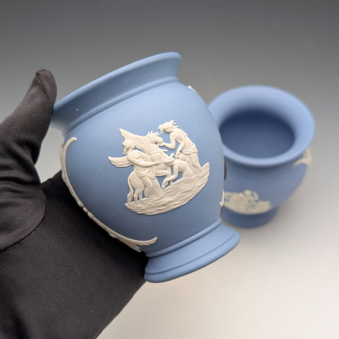 Pair of British Vintage Wedgwood Jasperware Urns