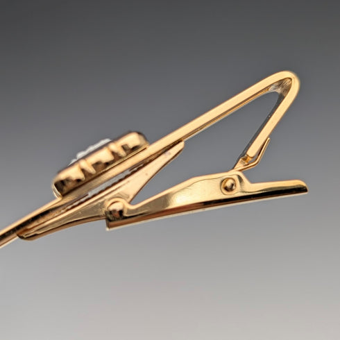 英国ウェッジウッド カフリンクス&ネクタイピン ブラックジャスパー帆船角形カメオ ゴールドカラー台座ケース付