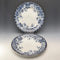 Pair of antique British Burlington pattern semi-porcelain dinner plates by Wedgwood & Co.