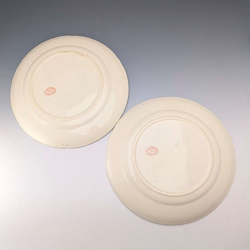 French Antique Japonism Design Hard Ceramic Side Plate Pair ①