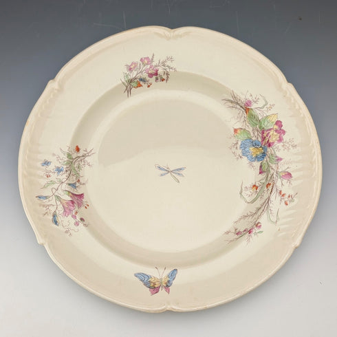 French Antique Japonism Design Hard Ceramic Soup Plate Pair ①