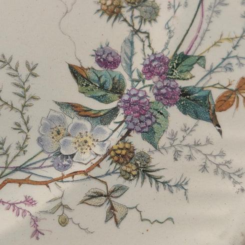 フレンチアンティーク ジャポニズムデザイン 硬質陶器製 サイドプレートペア②