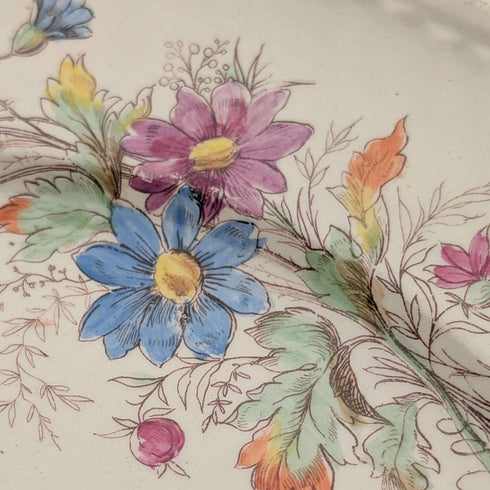 French Antique Japonism Design Hard Ceramic Side Plate Pair ②