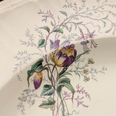 法式復古日式設計硬陶瓷湯盤一對 ②