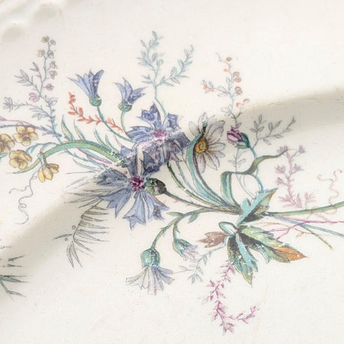 French Antique Japonism Design Hard Ceramic Dinner Plate Pair ②