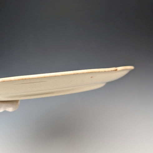 French Antique Japonism Design Hard Ceramic Dinner Plate Pair ②