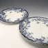 Pair of antique British Burlington pattern semi-porcelain dinner plates by Wedgwood & Co.