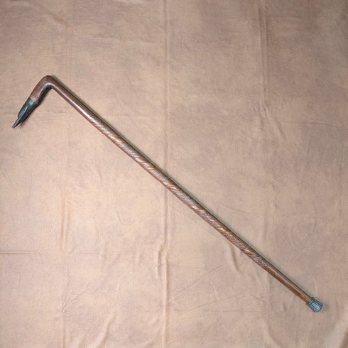 復古雕花棕色杖身蒼鷺頭手柄手杖,91厘米