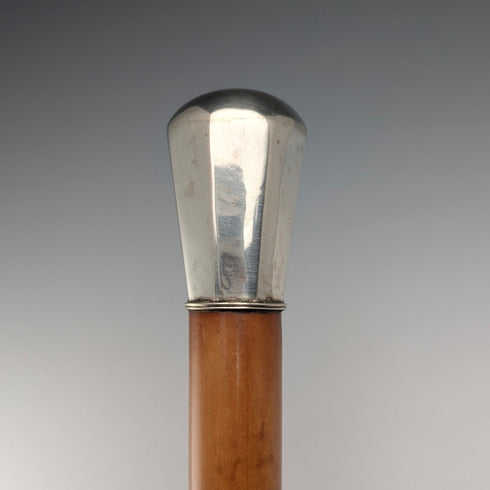 古董馬六甲純銀圓頭手柄手杖,長87厘米