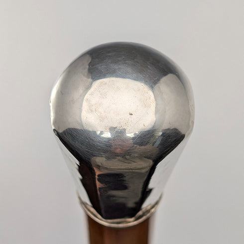 古董馬六甲純銀圓頭手柄手杖,長87厘米