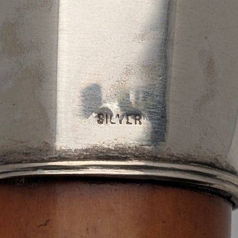 古董馬六甲純銀圓頭手柄手杖,長87厘米