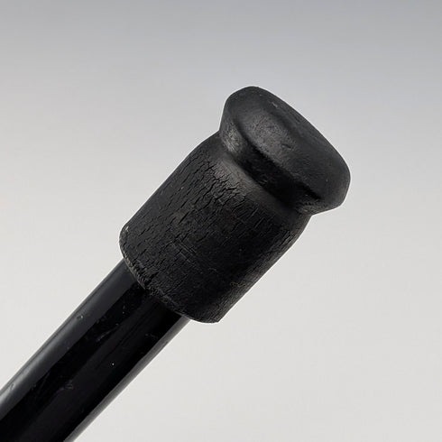 義大利復古黑色桿身純銀馬頭形手柄手杖,82厘米