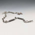 Antique British Fancy Link Sterling Silver Albert Chain, 46g, Dog Fob