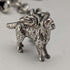 Antique British Fancy Link Sterling Silver Albert Chain, 46g, Dog Fob