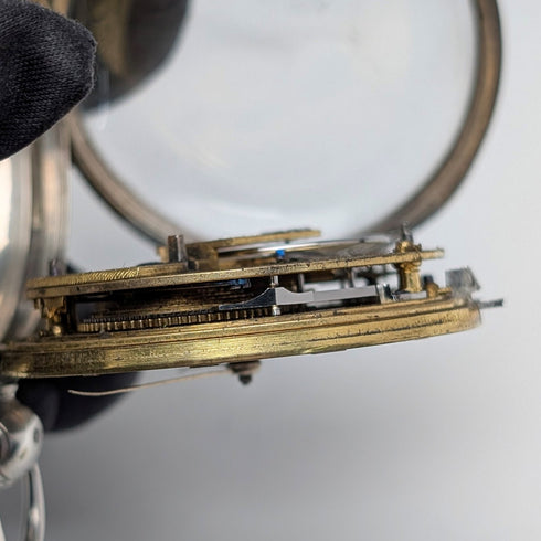 1839 British antique pocket watch with decorative dial and key winding mechanism, 52mm diameter, in good working order