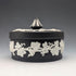 1967 British Vintage Wedgwood Black Jasper Round Bonbonniere in Box