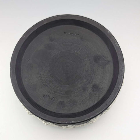 1967年英國韋奇伍德(Wedgwood)黑色碧玉圓形糖果盒,附原廠盒