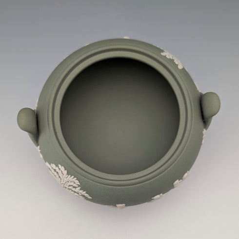 1978 British Vintage Wedgwood Green Jasperware Sugar Bowl (without lid)