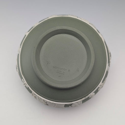 1978 British Vintage Wedgwood Green Jasperware Sugar Bowl (without lid)