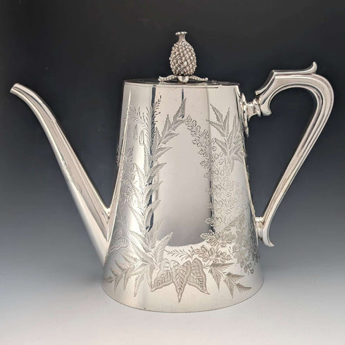 英國古董鍍銀咖啡壺,約1887年,Mappin & Webb出品