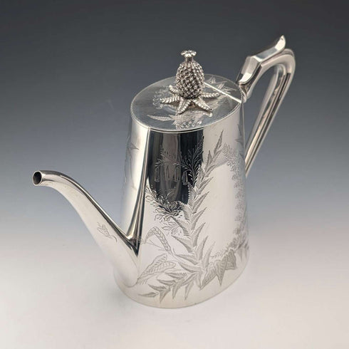 英國古董鍍銀咖啡壺,約1887年,Mappin & Webb出品