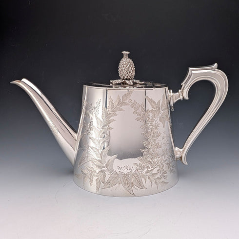 Antique British silver-plated teapot, circa 1887, Mappin & Webb