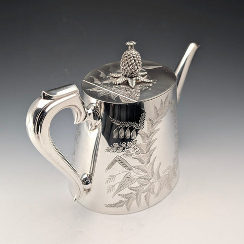 Antique British silver-plated teapot, circa 1887, Mappin & Webb