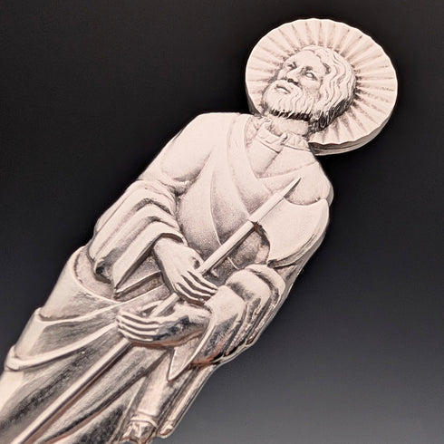 1975 St. Paul's Cathedral Apostle Set of 12 Pure Silver Teaspoons and a Pure Silver Medal, 457g Total, Wooden Case, Toye, Kenning & Spencer