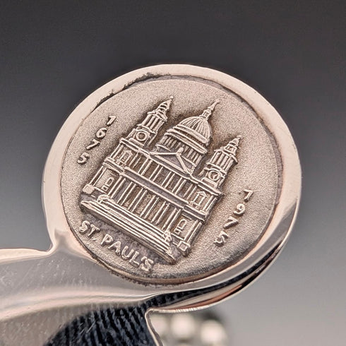 1975 St. Paul's Cathedral Apostle Set of 12 Pure Silver Teaspoons and a Pure Silver Medal, 457g Total, Wooden Case, Toye, Kenning & Spencer