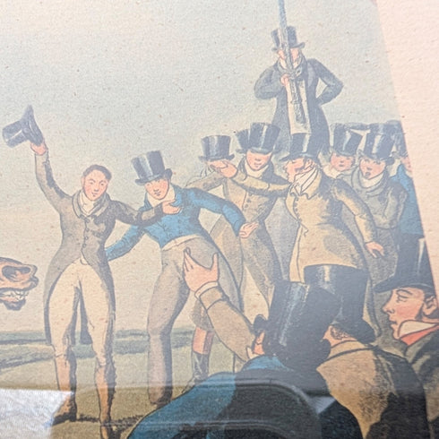 英國古董裱框版畫,描繪的是賽馬亨利·阿爾肯“高貴的賽馬”