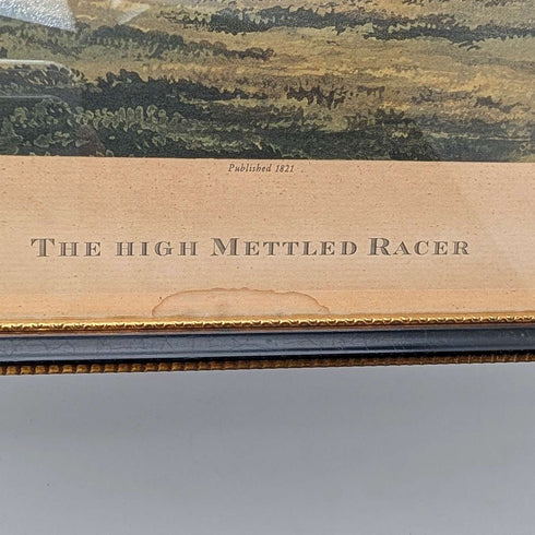 英國古董裱框版畫,描繪的是賽馬亨利·阿爾肯“高貴的賽馬”