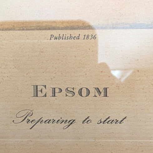 英国アンティーク 額入りプリント 競走馬 ジェームズ・ポラード 『EPSOM Preparing to start』