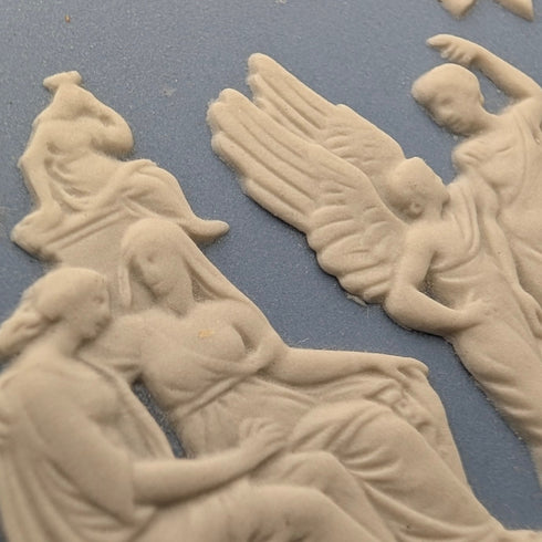 英國韋奇伍德復古碧玉方形帶蓋盒子,一對,淺藍色