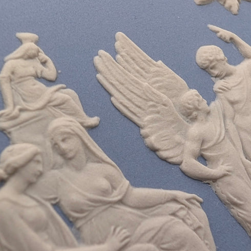 英國韋奇伍德復古碧玉方形帶蓋盒子,一對,淺藍色