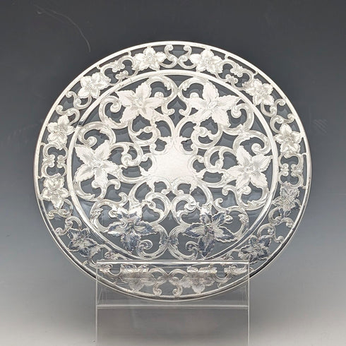 Early 20th Century US Silver Overlay Trivet, Webster Company