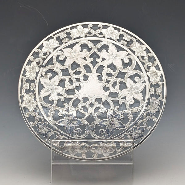 Early 20th Century US Silver Overlay Trivet, Webster Company