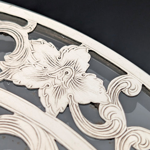 Early 20th Century US Silver Overlay Trivet, Webster Company