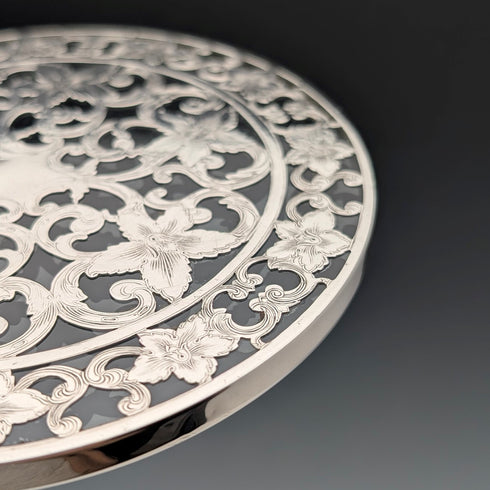Early 20th Century US Silver Overlay Trivet, Webster Company