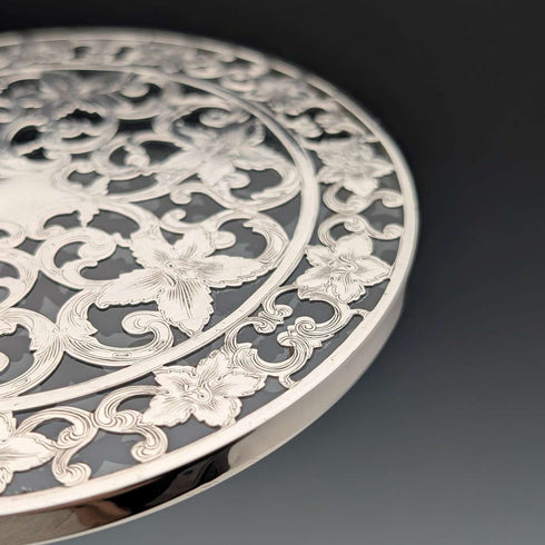 Early 20th Century US Silver Overlay Trivet, Webster Company