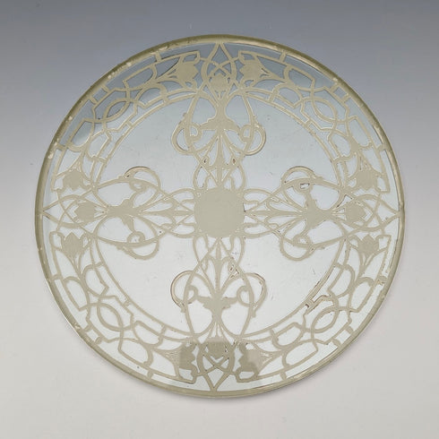 Early 20th Century US Silver Overlay Large Trivet, 20cm Diameter
