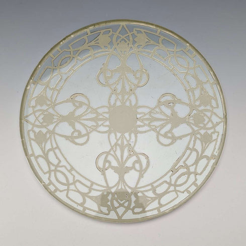 Early 20th Century US Silver Overlay Large Trivet, 20cm Diameter