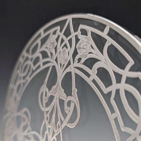 Early 20th Century US Silver Overlay Large Trivet, 20cm Diameter